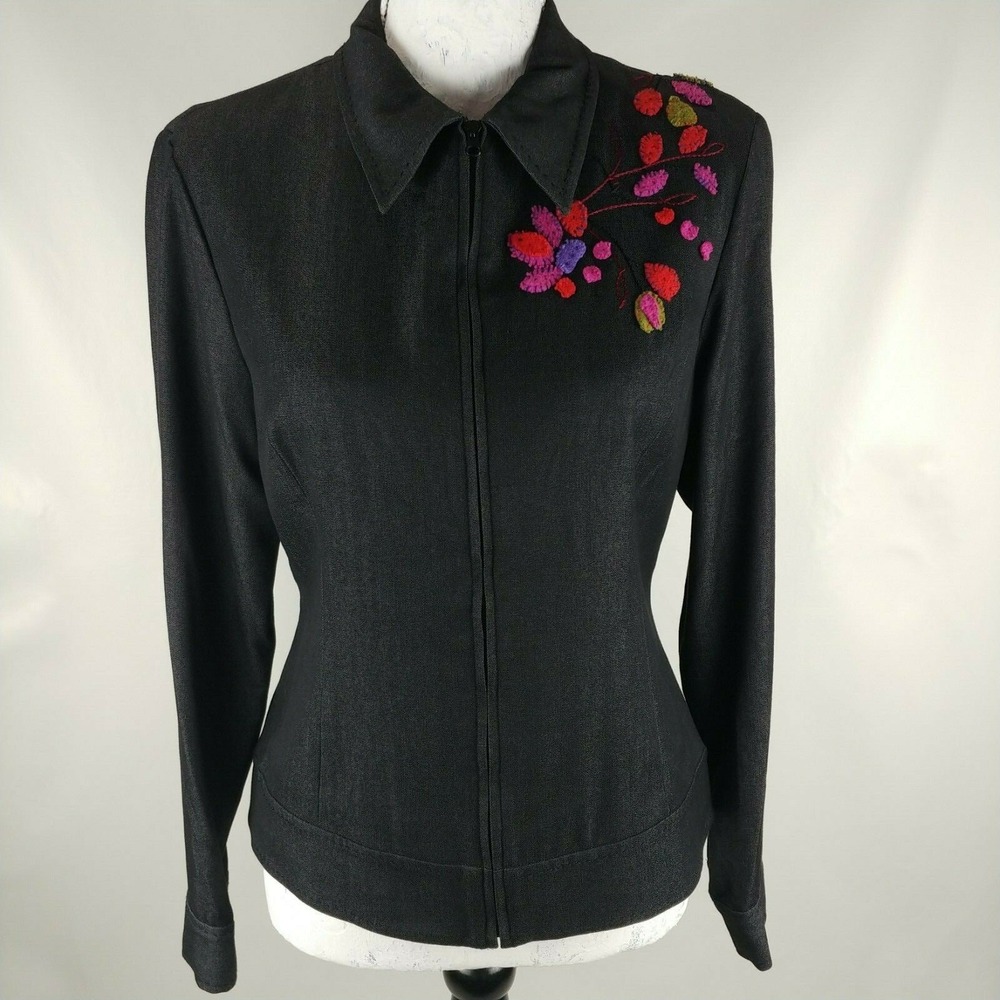Women's Kemp‎ Collection Beautiful Felted Flowers Embroidered Jacket Size 6